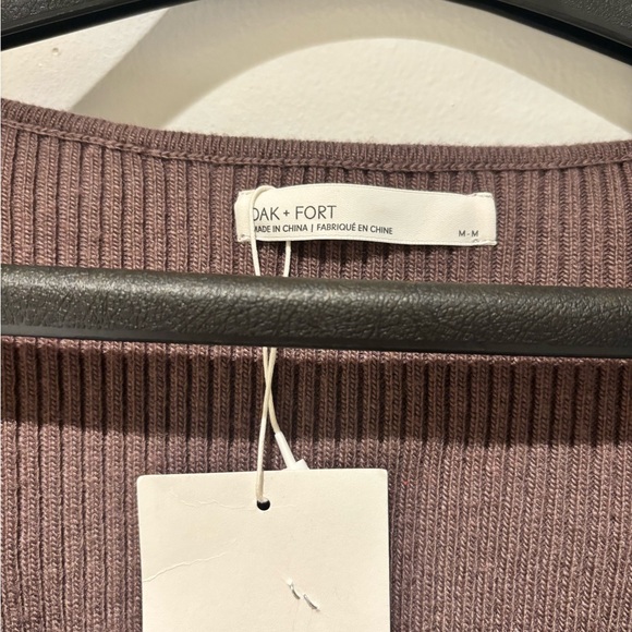 OAK + FORT Taupe Long Sleeve Knit Top Size M NWT - Picture 3 of 4